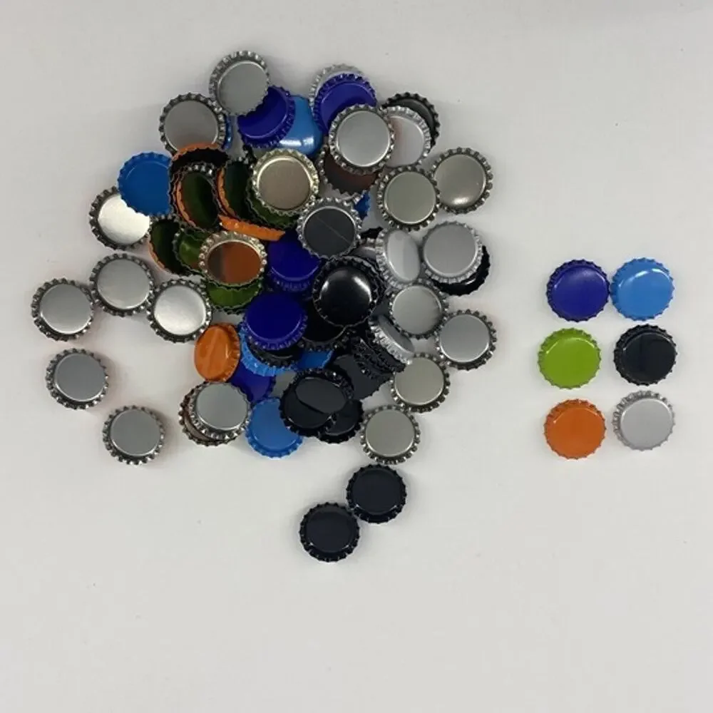 120 Assorted Metal Bottle Caps for Crafts Home Brewing DIY Mixed Colors New